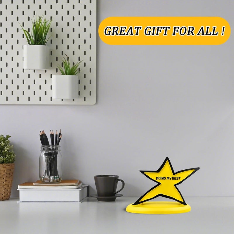 Legobayo Funny Star Trophy - Doing My Best Desk Ornament | Inspirational & Motivational Gift for Students, Employees, Kids, Friends | Cute Desktop Decor for Office, Home, School, Team Events - Image 4